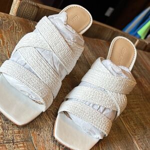 Cinq a Sept Cream Braided Sandals